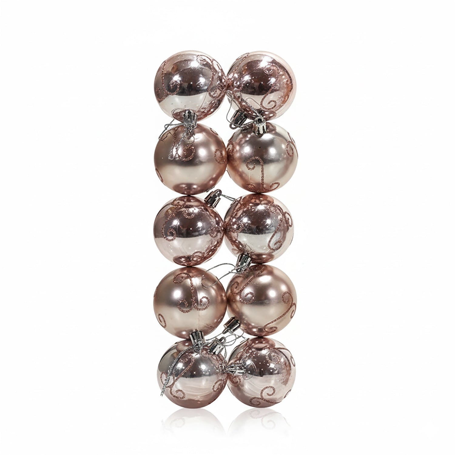 VESTIAMO CASA GRAN NATALE - Palle di Natale Rosa diametro 6 cm - set 10 pezzi