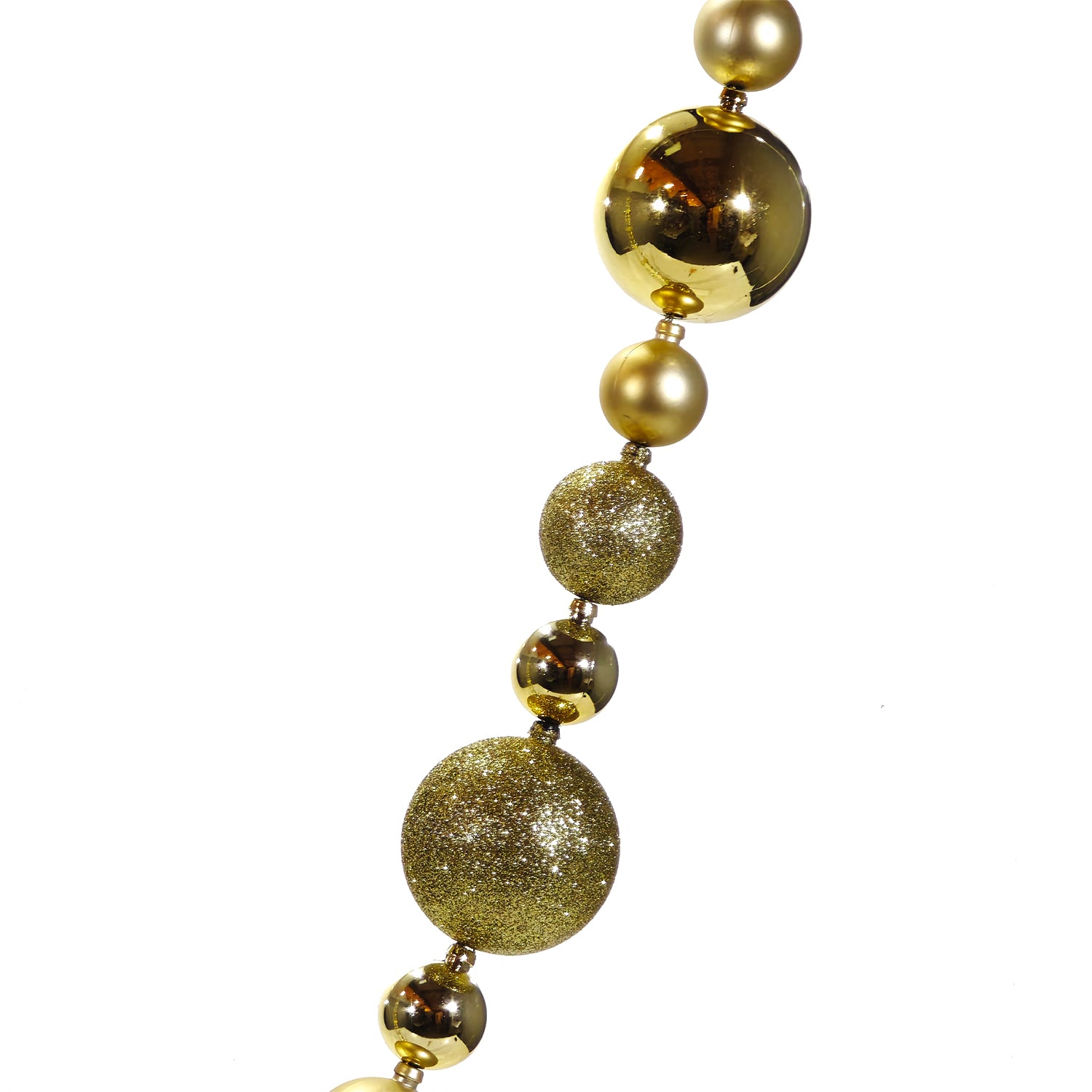 VESTIAMO CASA GRAN NATALE - Ghirlanda Natalizia Oro con Sfere Decorative 180 cm
