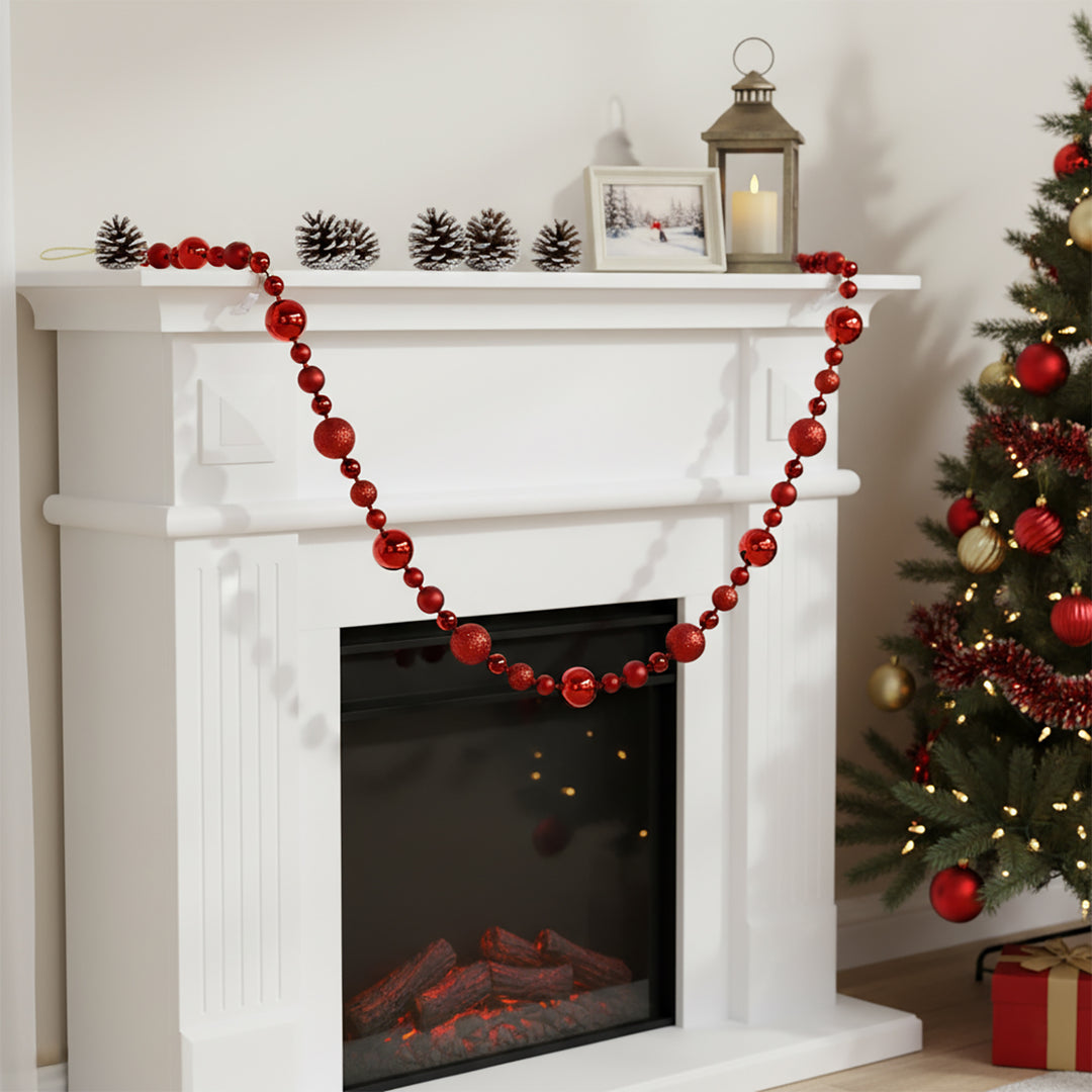 Ghirlanda Di Velluto Rosso Per Natale - Fiocco Decorativo In Tessuto, 3 Misure, Per Interni Ed Esterni