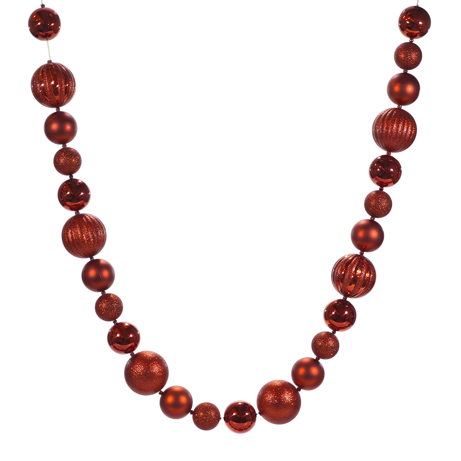 VESTIAMO CASA GRAN NATALE - Ghirlanda Natalizia Rossa con Sfere Decorative 180 cm