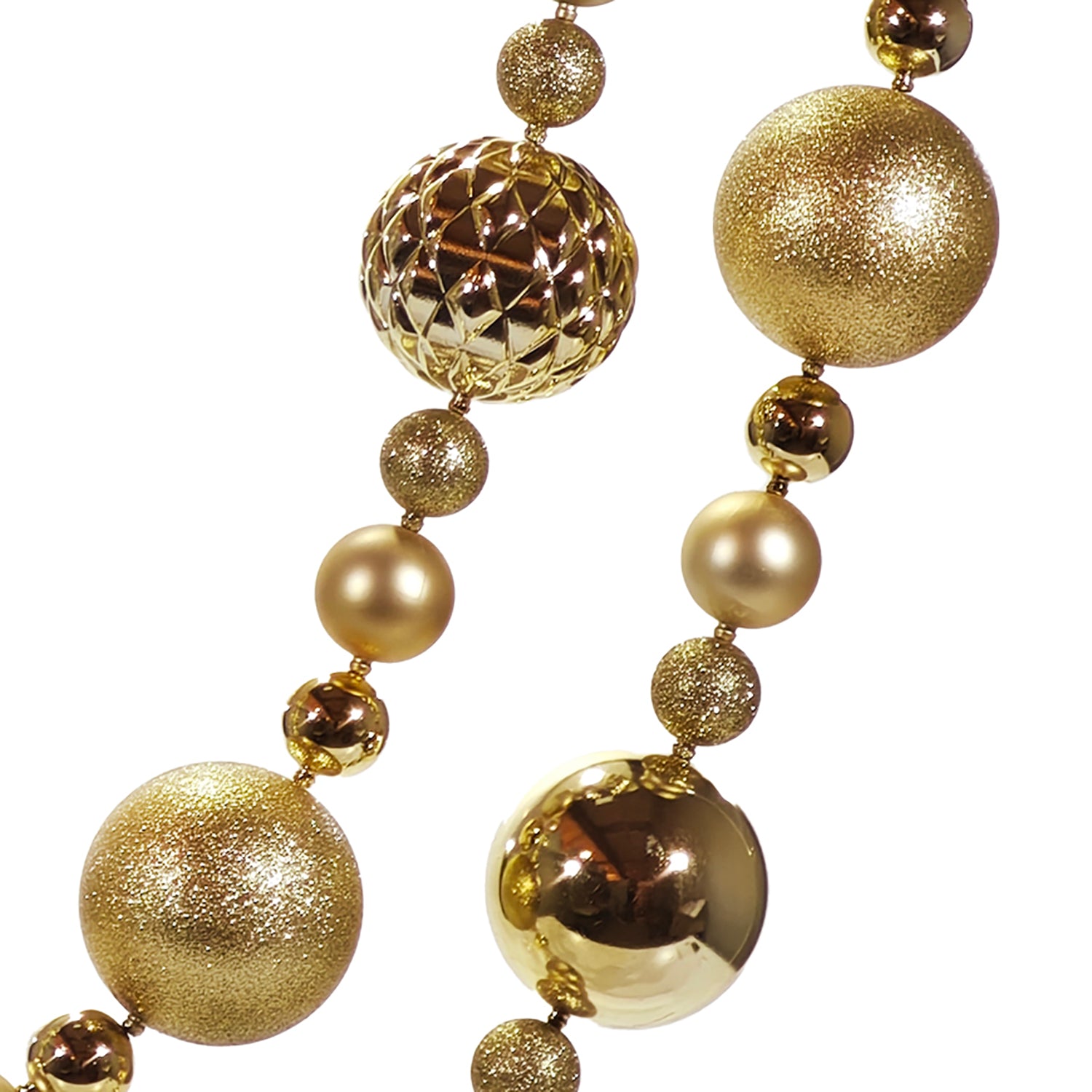 VESTIAMO CASA GRAN NATALE - Ghirlanda Natalizia Oro con Sfere Decorative 180 cm