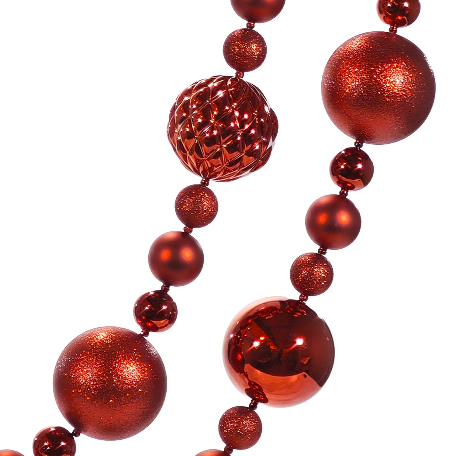 VESTIAMO CASA GRAN NATALE - Ghirlanda Natalizia Rossa con Sfere Decorative 180 cm