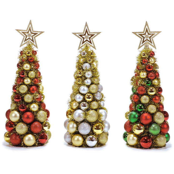 VESTIAMO CASA GRAN NATALE - Alberello natalizio con palle e puntale stella 40 cm