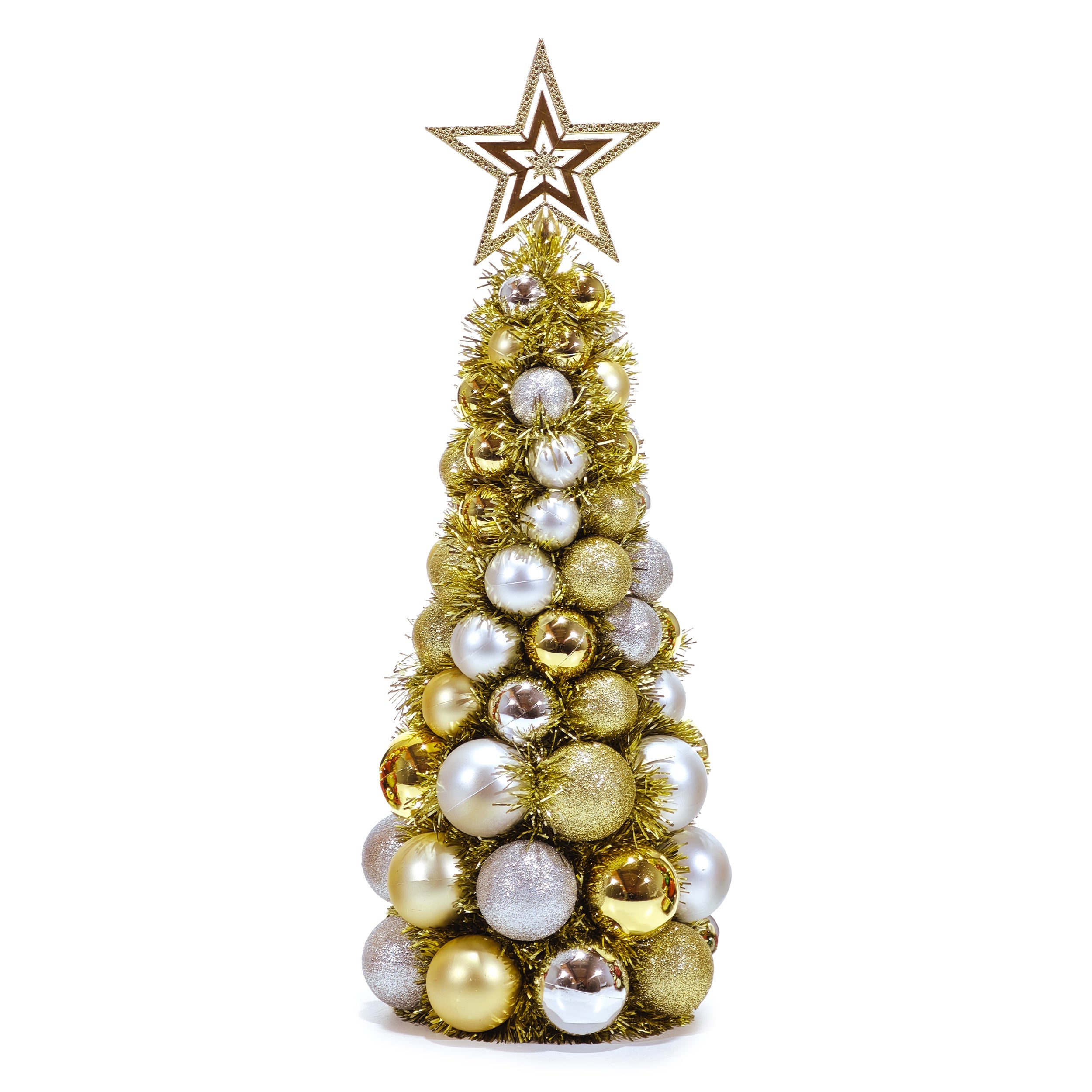 VESTIAMO CASA GRAN NATALE - Alberello natalizio con palle e puntale stella 40 cm