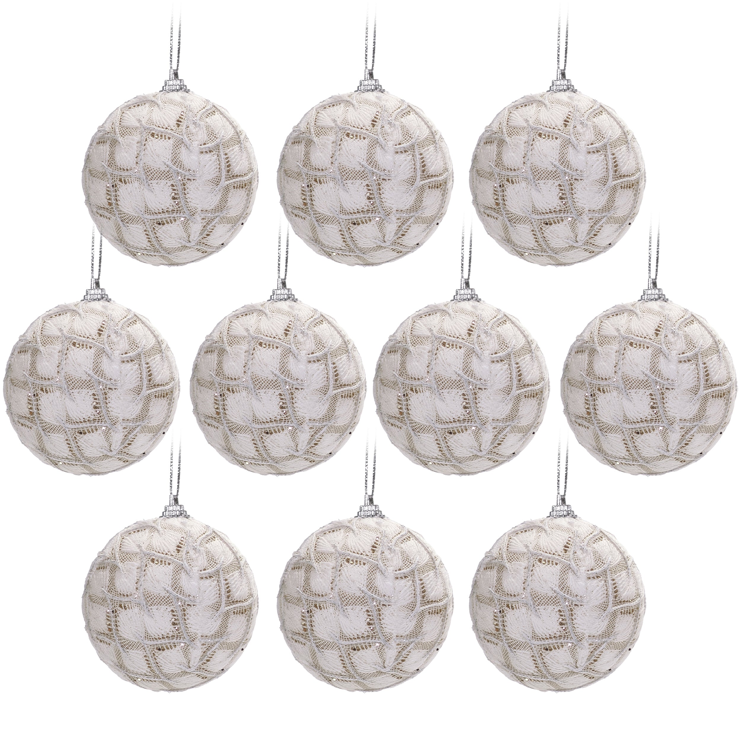 VESTIAMO CASA GRAN NATALE - Palle di Natale Bianche diametro 6 cm - set 10 pezzi