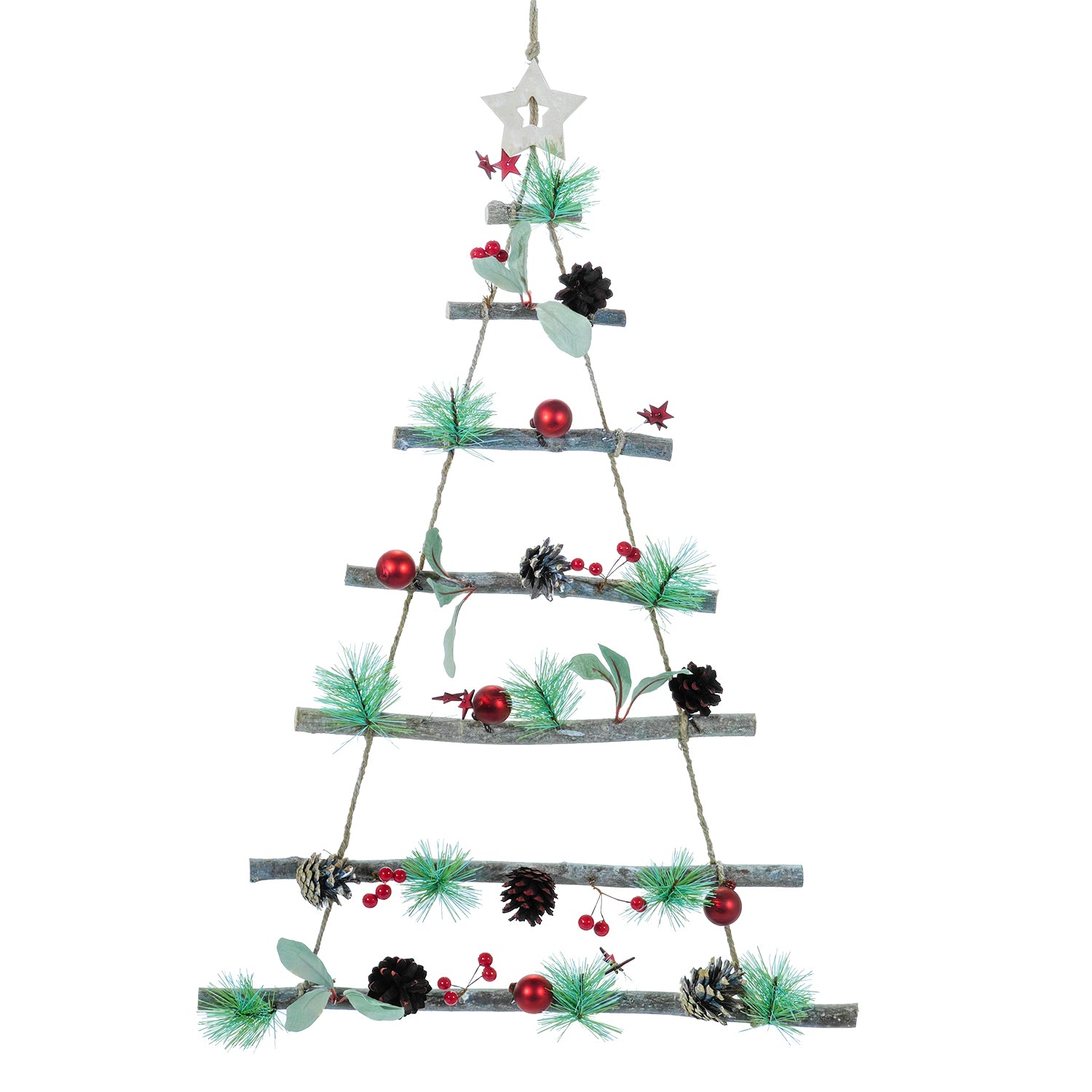 VESTIAMO CASA GRAN NATALE - Appendino Albero con palle Rosse h68 cm - Decorazione natalizia