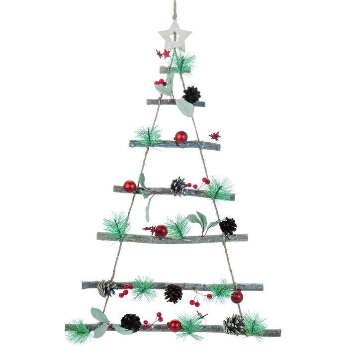 VESTIAMO CASA GRAN NATALE - Appendino Albero con palle rosse h68 cm - Decorazione natalizia