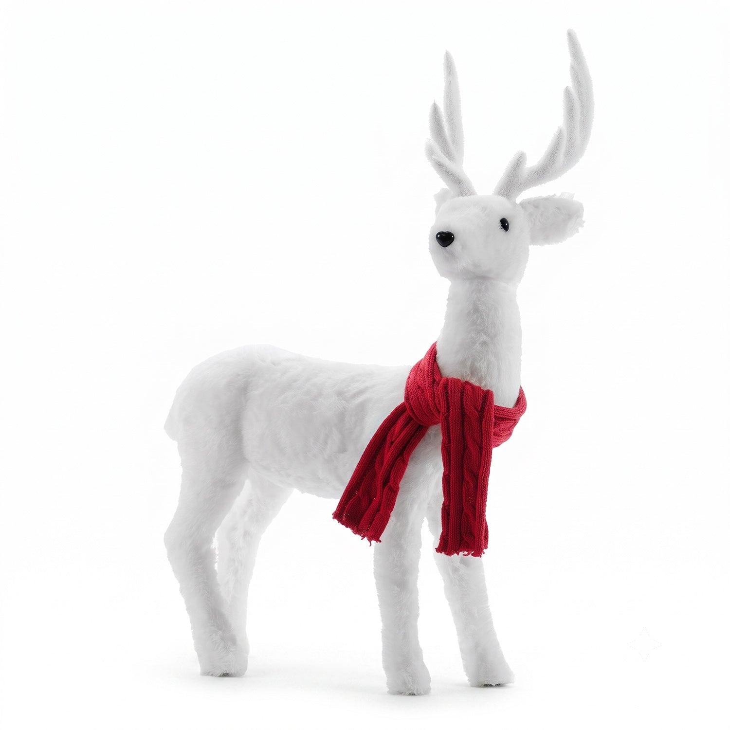 VESTIAMO CASA GRAN NATALE - Renna Natalizia Decorativa con Sciarpa Rossa h63 cm