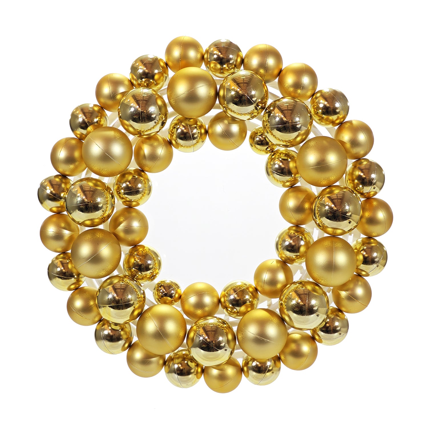 VESTIAMO CASA GRAN NATALE - Ghirlanda Natalizia Dorata con Palline diametro 35 cm