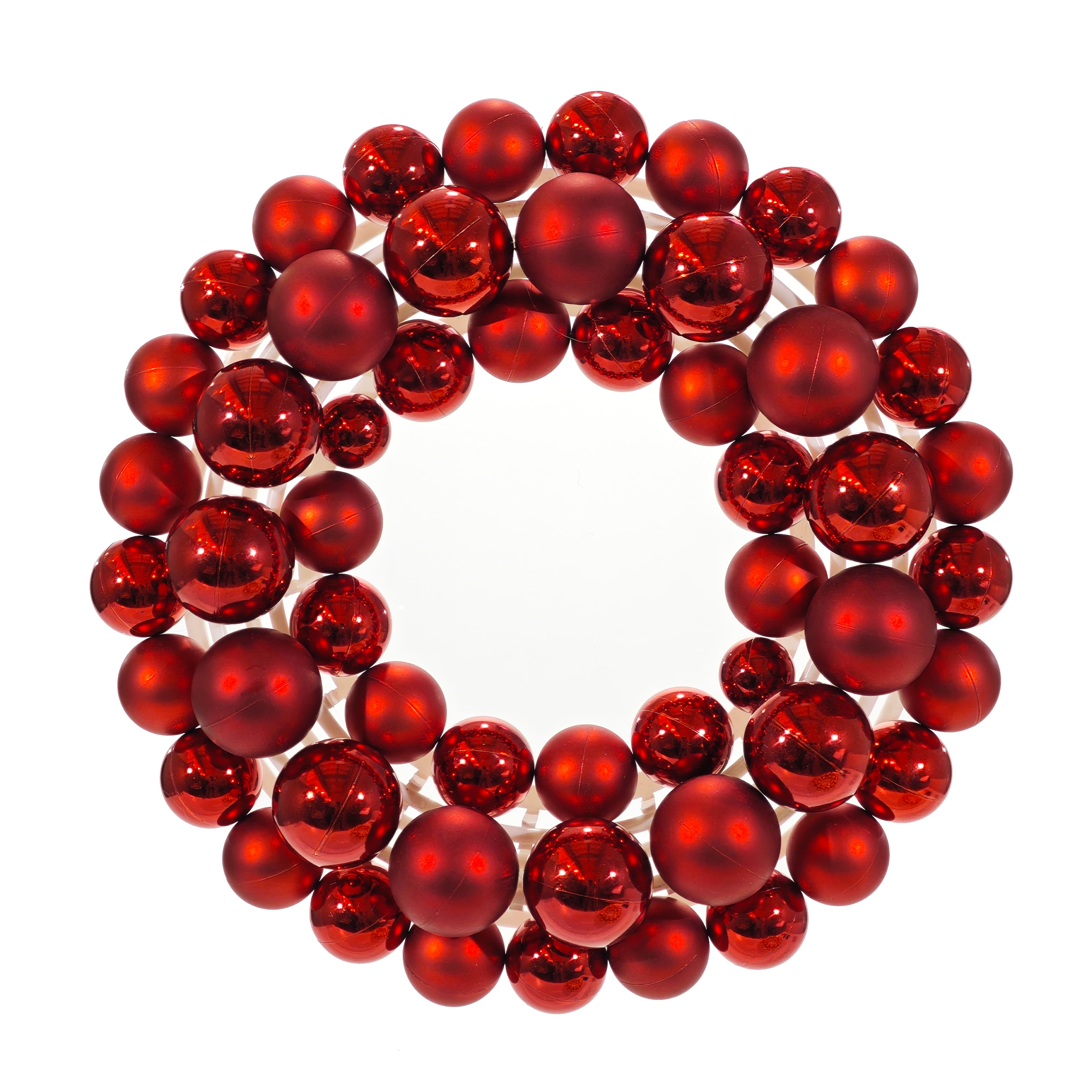 VESTIAMO CASA GRAN NATALE - Ghirlanda Natalizia Rossa con Palline diametro 35 cm