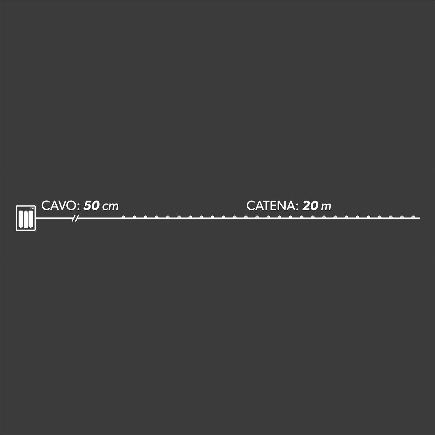 DICTROLUX - Catena Luminosa 200 MicroLED Bianco Caldo 20 metri di luci
