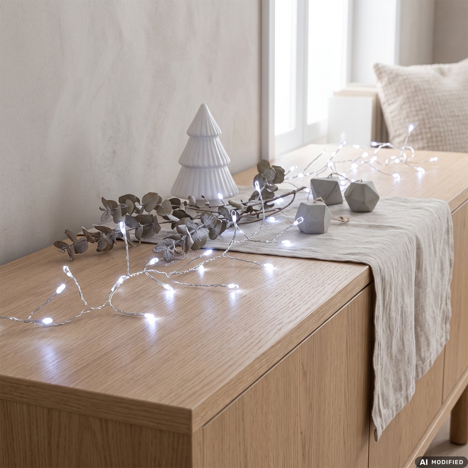 DICTROLUX - Ghirlanda Luminosa 30 MicroLED Bianco Freddo con 10 Flash a Batteria 1,5 metri di luci