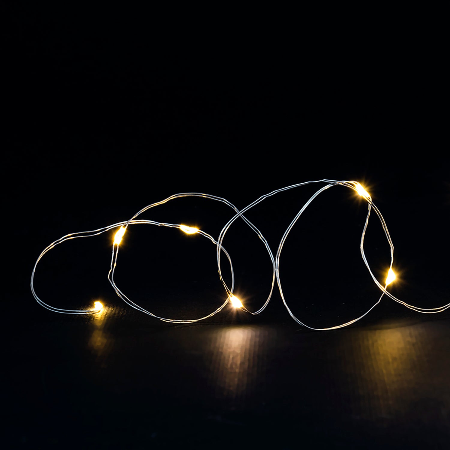 DICTROLUX - Catena Luminosa 50 MicroLED Bianco Caldo a Batteria 5 metri