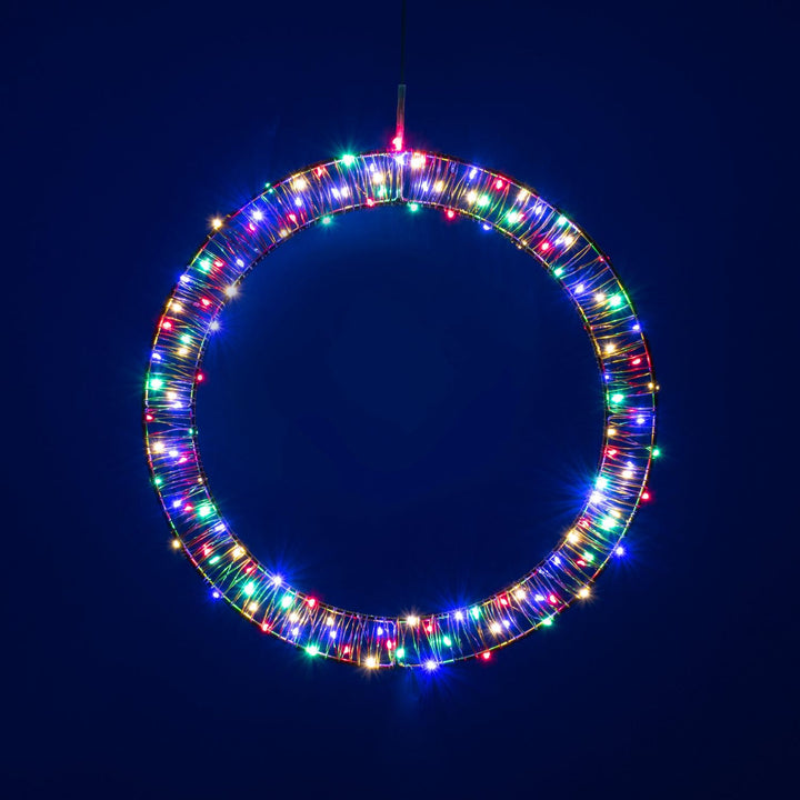 DICTROLUX - Anello Luminoso 140 Microled Rgb color diametro 40 cm - Decorazione natalizia luminosa