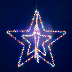 DICTROLUX - Stella 3D Luminosa 485 Microled Rgb color 45 cm - Decorazione natalizia luminosa