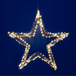 DICTROLUX - Stella Luminosa 190 Microled Bianco Caldo 50 cm - Decorazione natalizia luminosa