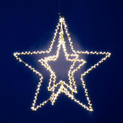 DICTROLUX - Stella 3D Luminosa 485 Microled Bianco Caldo 45 cm - Decorazione natalizia luminosa