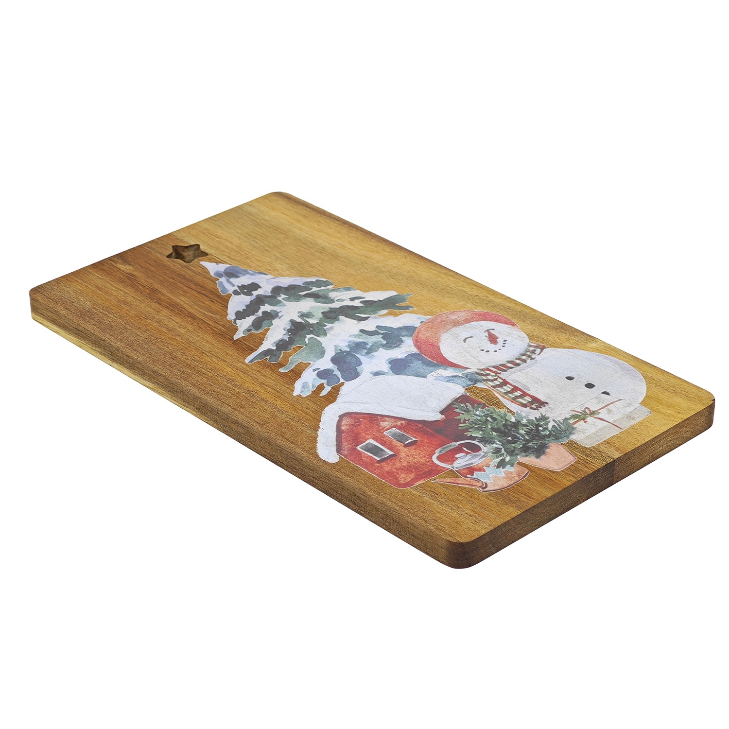 VESTIAMO CASA GRAN NATALE - Tagliere Natalizio in Legno di Acacia 35x20 cm