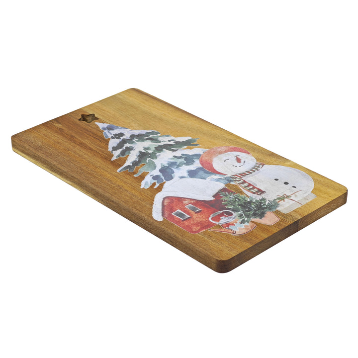 VESTIAMO CASA GRAN NATALE - Tagliere Natalizio in Legno di Acacia 40x23 cm