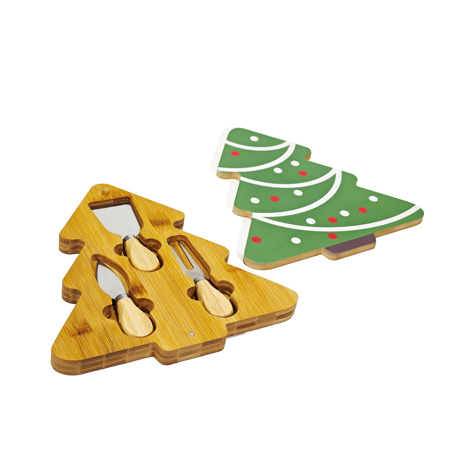 VESTIAMO CASA GRAN NATALE - Set Tagliere con Utensili Natalizio in Bamboo 24x26 cm