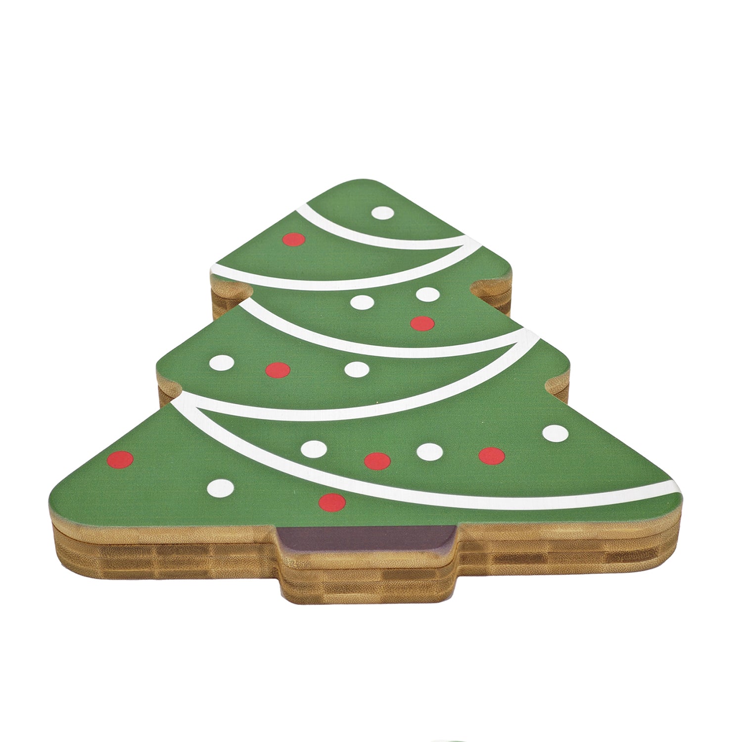 VESTIAMO CASA GRAN NATALE - Set Tagliere con Utensili Natalizio in Bamboo 24x26 cm