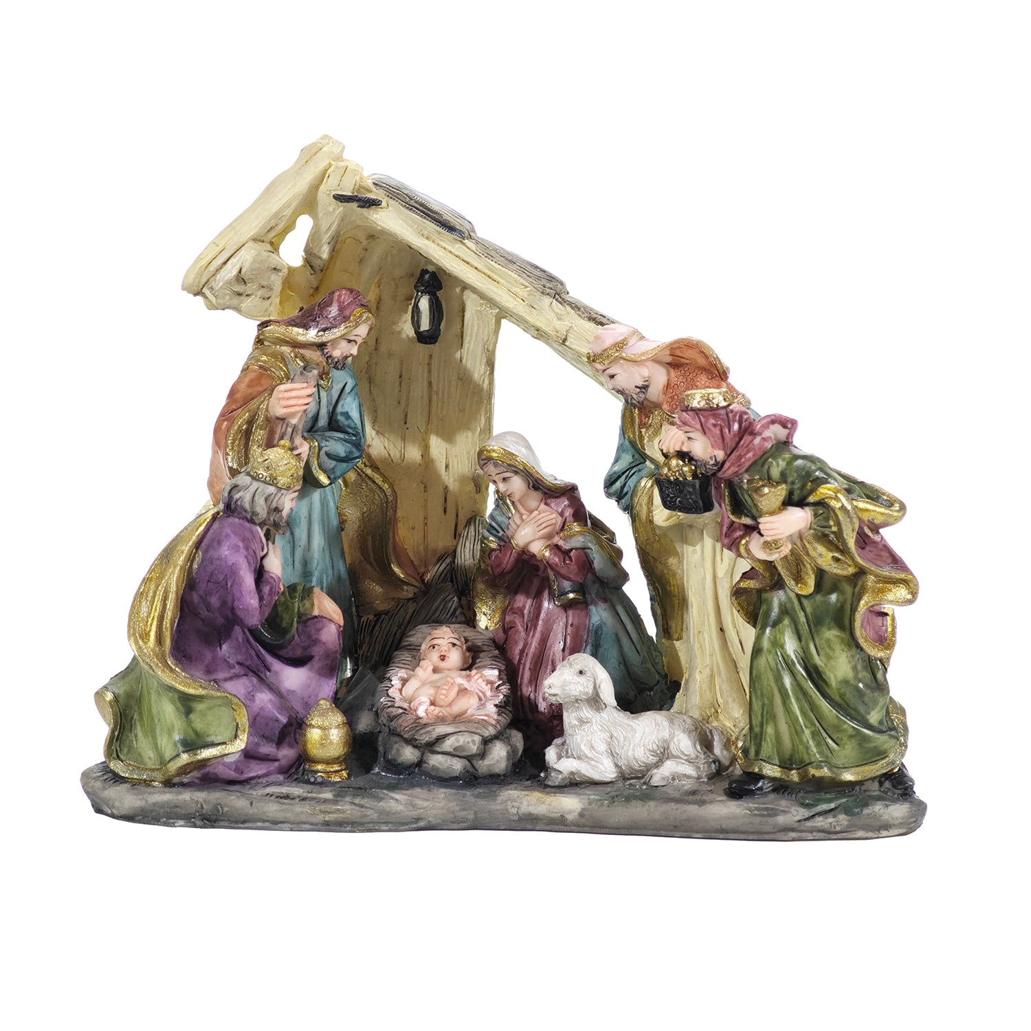 VESTIAMO CASA GRAN NATALE - Capanna Natività con Statuette h16 cm