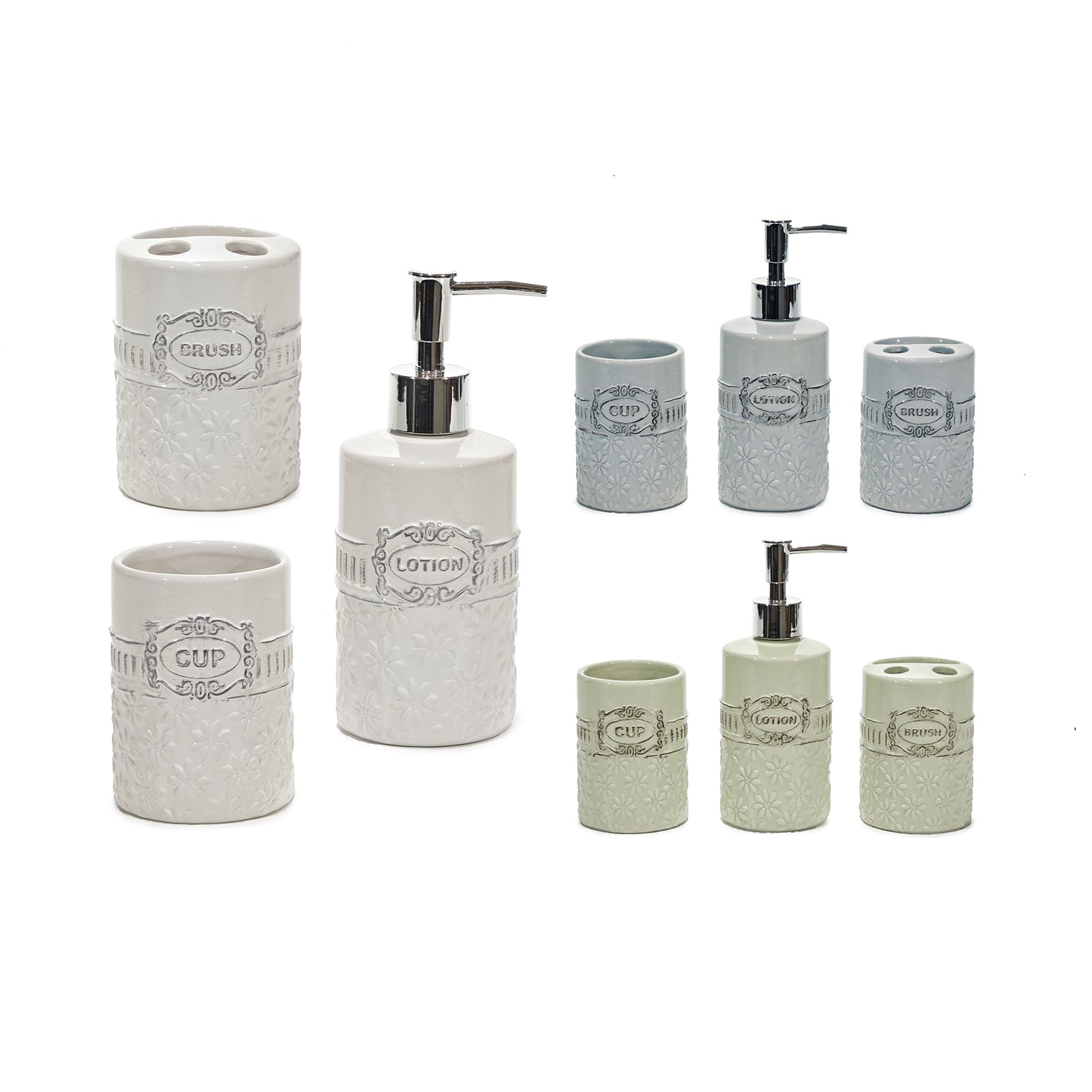 VESTIAMO CASA - Set Bagno 3 Pezzi in Ceramica