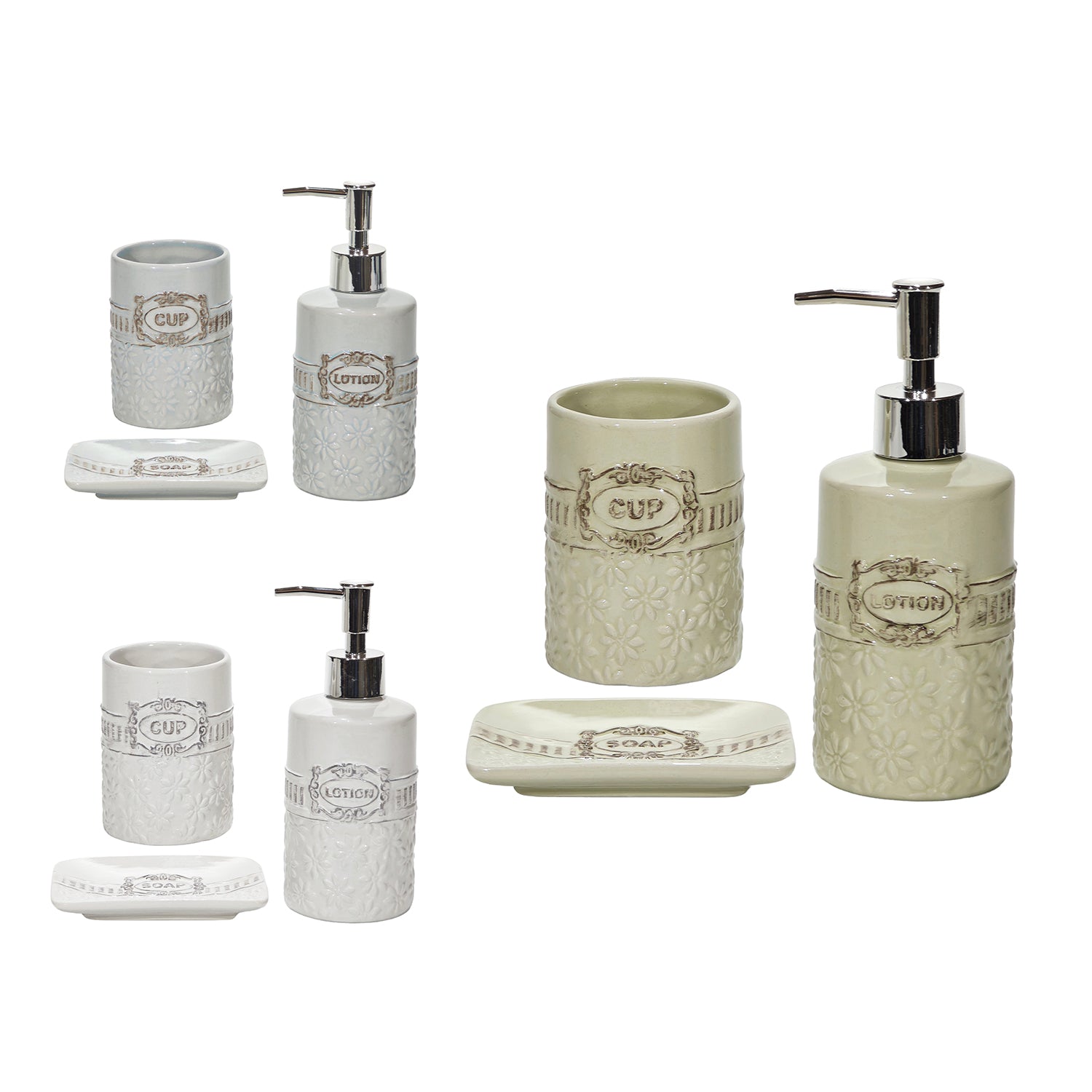 VESTIAMO CASA - Set Bagno 3 Pezzi in Ceramica