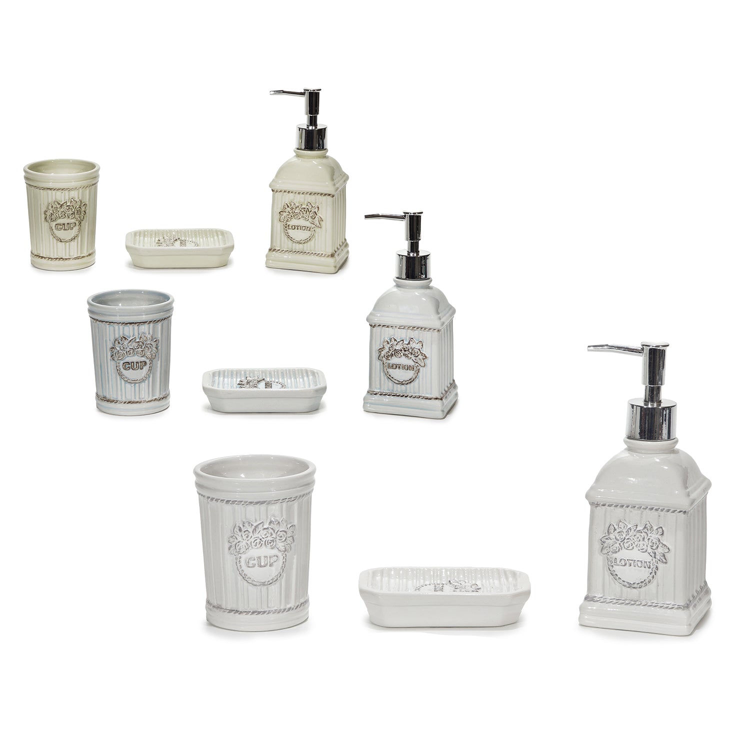 VESTIAMO CASA - Set Bagno 3 Pezzi in Ceramica