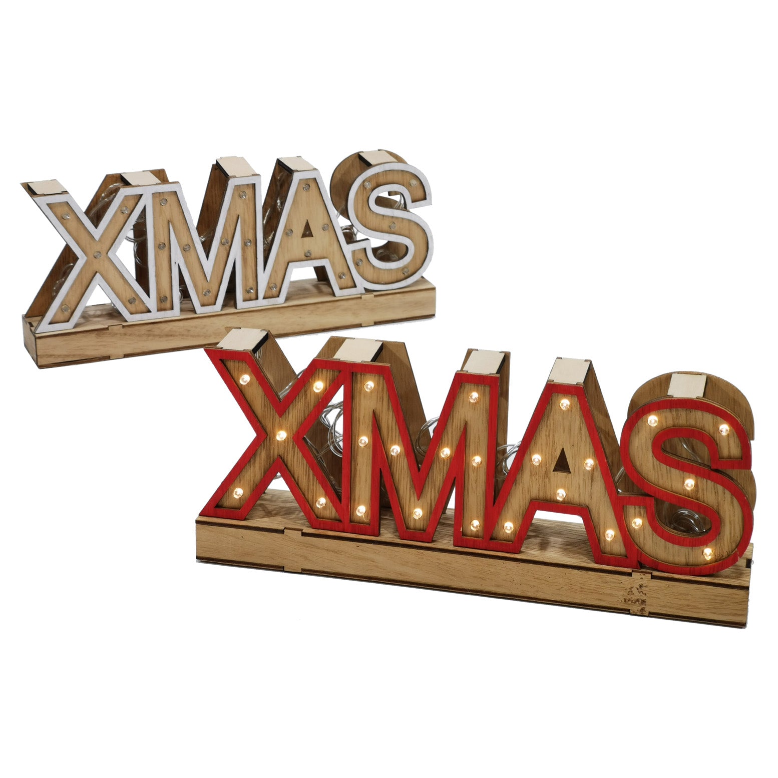 VESTIAMO CASA GRAN NATALE - Decorazione luminosa natalizia XMAS LED h12,5x30x5 cm