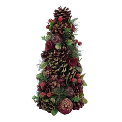 VESTIAMO CASA GRAN NATALE - Albero di Natale con pigne e bacche rosse h35 cm - Decorazione natalizia