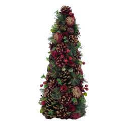 VESTIAMO CASA GRAN NATALE - Albero di Natale con pigne e bacche rosse h53 cm - Decorazione natalizia