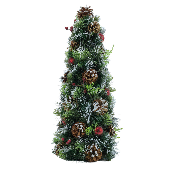 VESTIAMO CASA GRAN NATALE - Albero di Natale con pigne e bacche rosse h57 cm - Decorazione natalizia