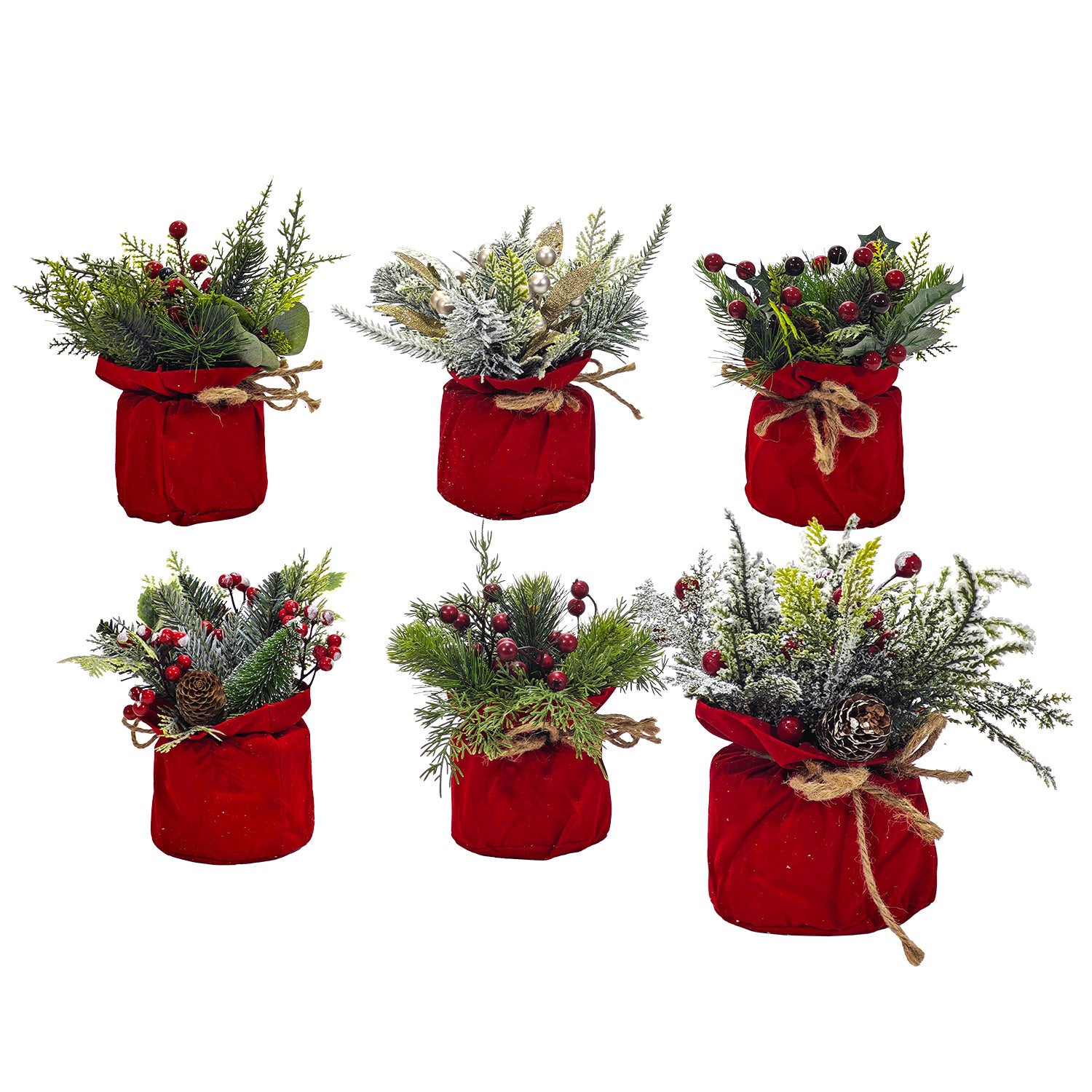 VESTIAMO CASA GRAN NATALE - Piantina Natalizia Decorativa h21 cm