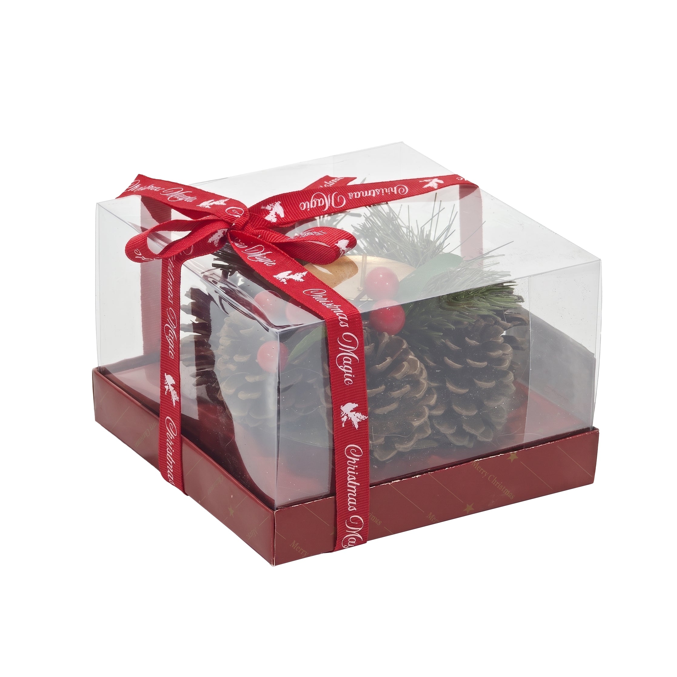 VESTIAMO CASA GRAN NATALE - Portacandela Natalizio con Pigne Decorative diametro 15 cm