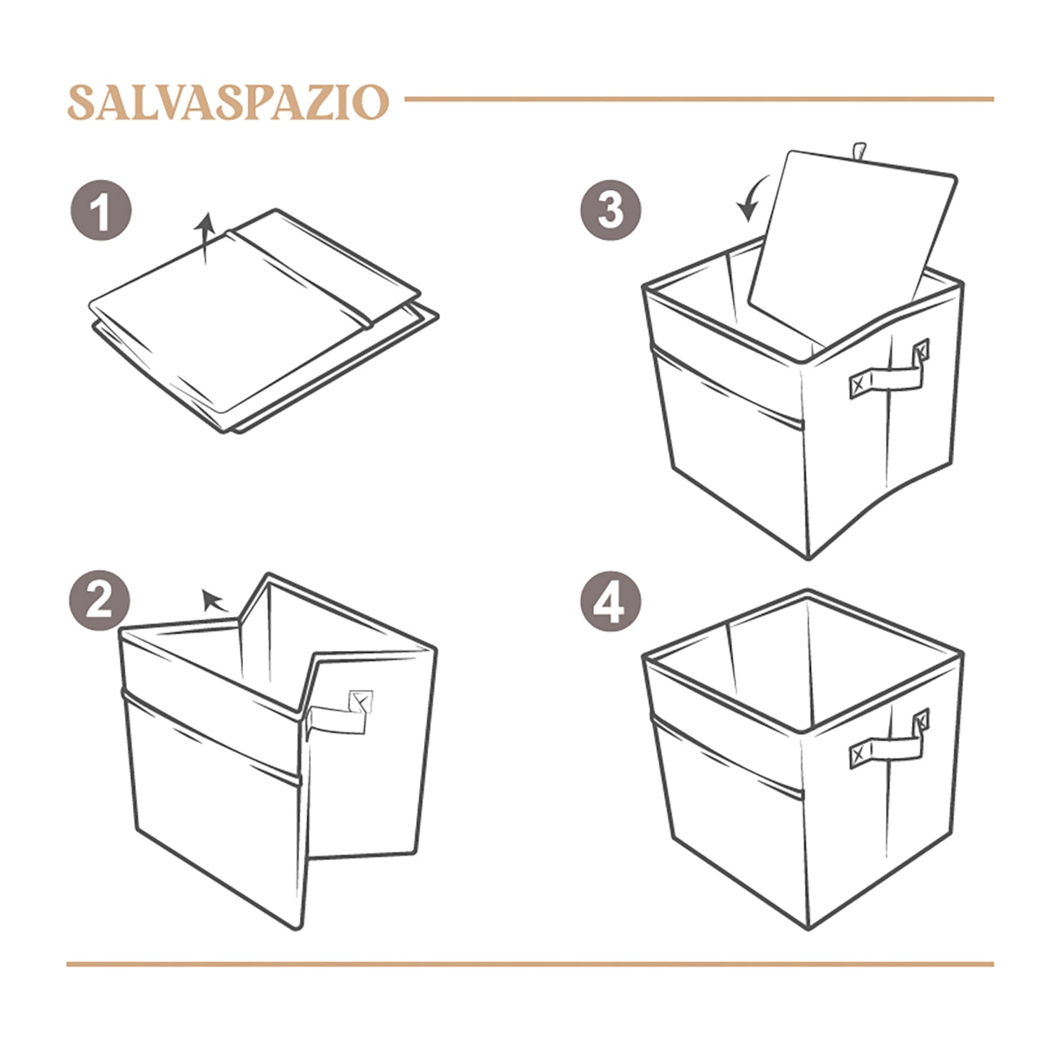 VESTIAMO CASA GRAN NATALE - Scatola Organizer in Tessuto Natalizio h31,8x31,8x31,8 cm