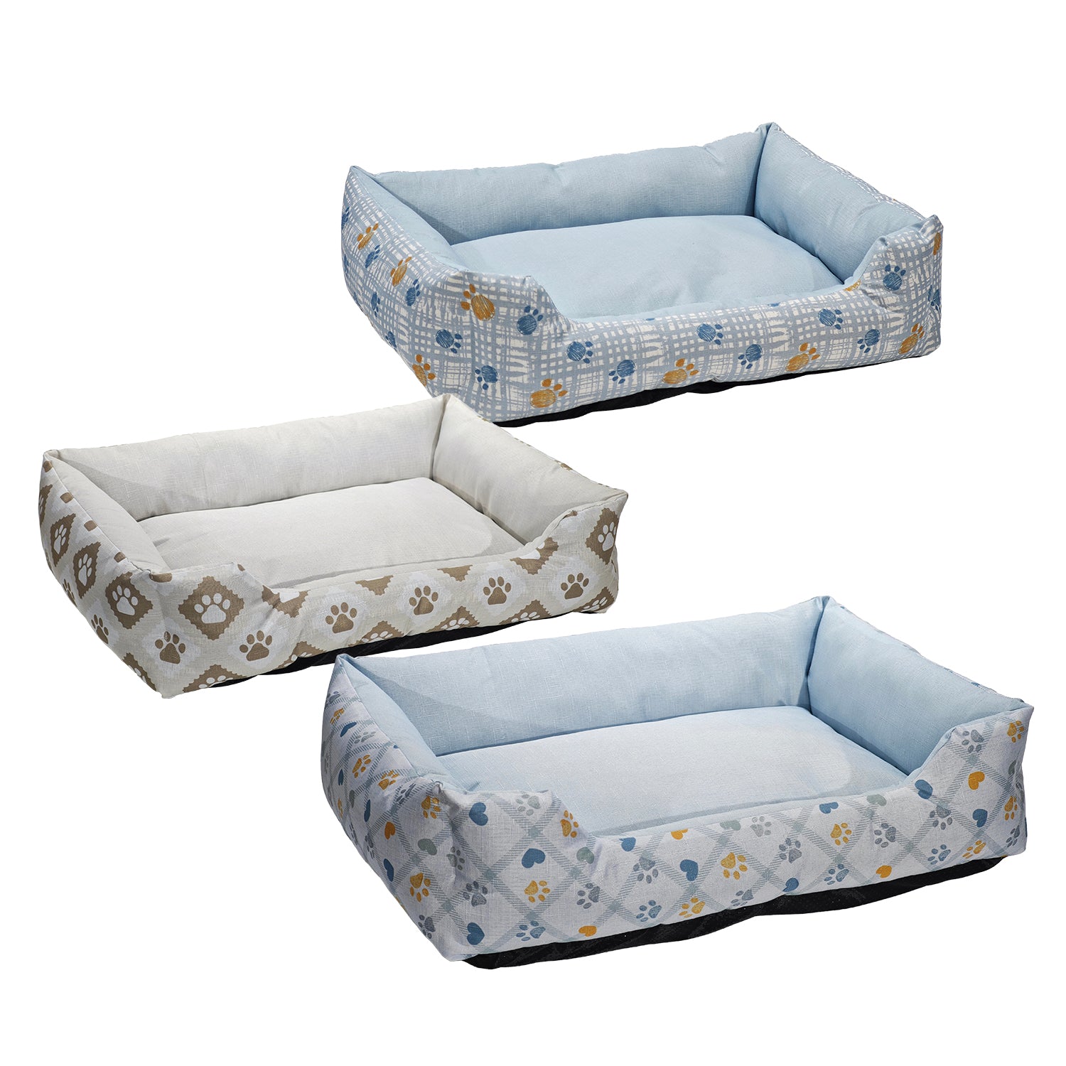 PET SITTER - Cuccia Rettangolare per Cani e Gatti con Fondo Antiscivolo 70x55 cm
