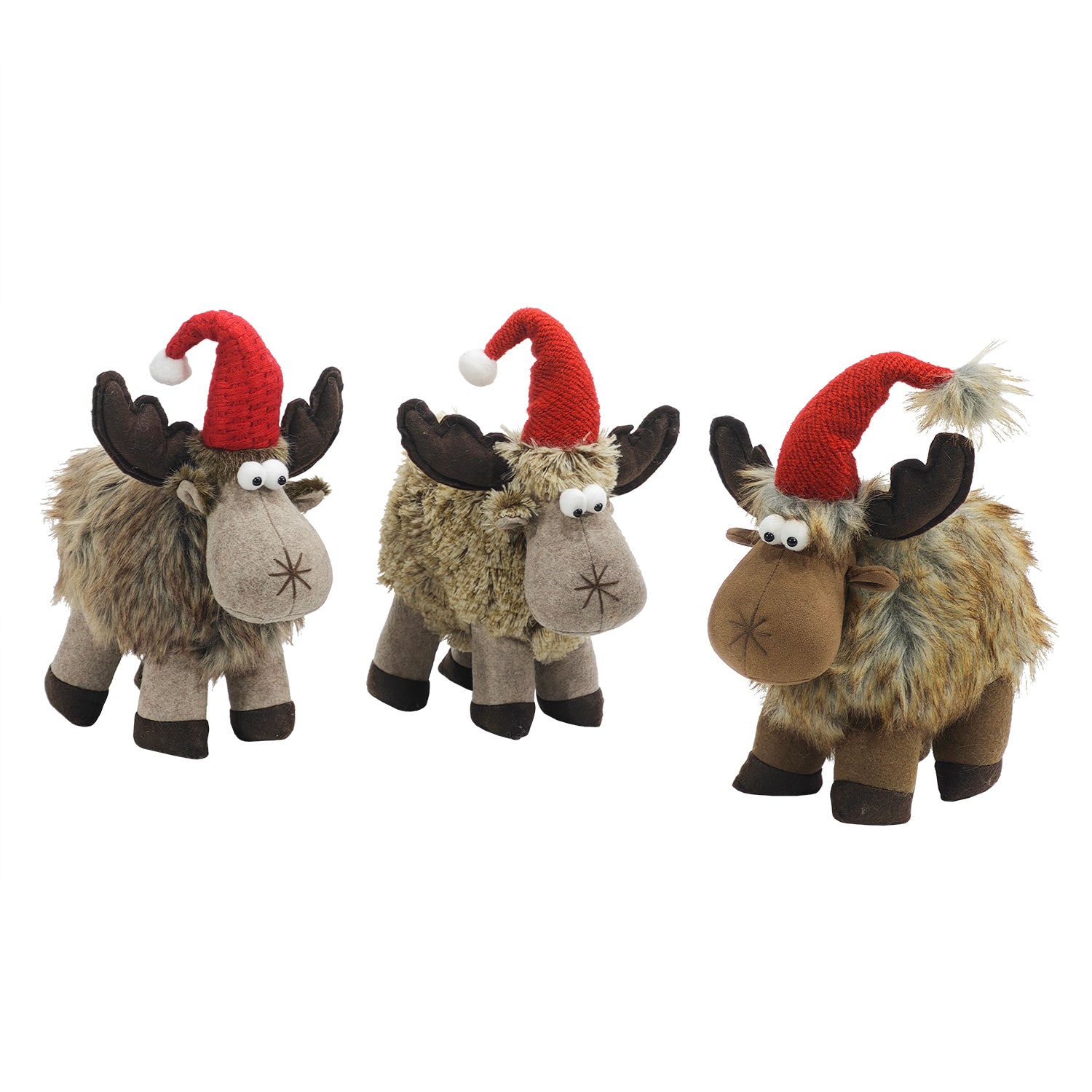 VESTIAMO CASA GRAN NATALE - Renna Natalizia Decorativa in Tessuto e Peluche h35 cm