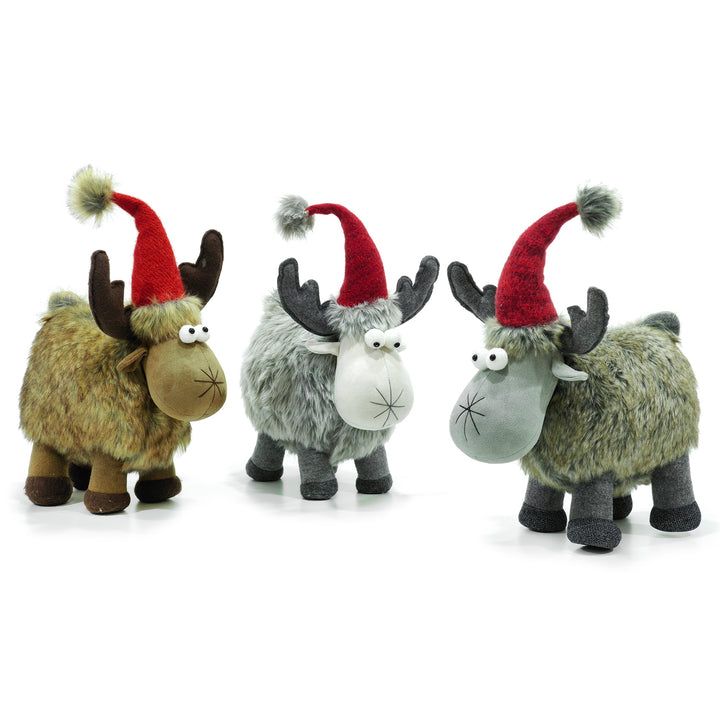 VESTIAMO CASA GRAN NATALE - Renna con cappello rosso h42,5 cm - Decorazione natalizia
