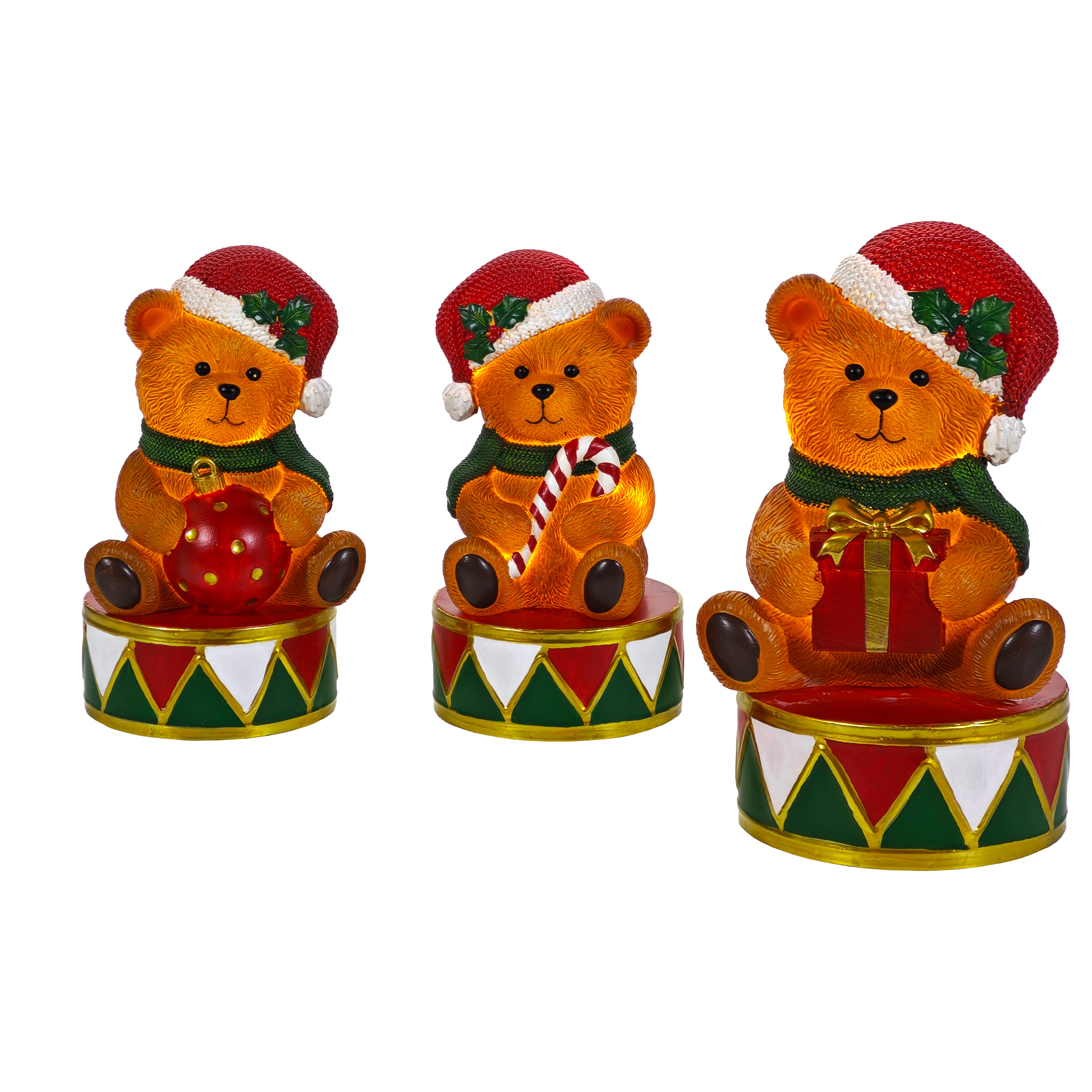 VESTIAMO CASA GRAN NATALE - Decorazione Natalizia Luminosa Orsetto LED Bianco Caldo h16,5 cm