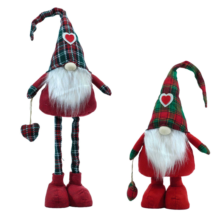 VESTIAMO CASA GRAN NATALE - Gnomo con gambe allungabili Decoro Scozzese altezza max 80 cm