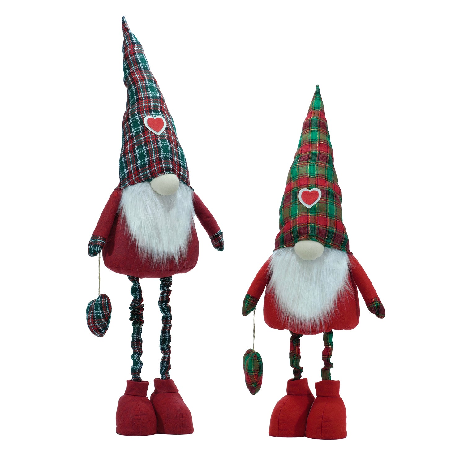 VESTIAMO CASA GRAN NATALE - Gnomo con gambe allungabili Decoro Scozzese altezza max 125 cm