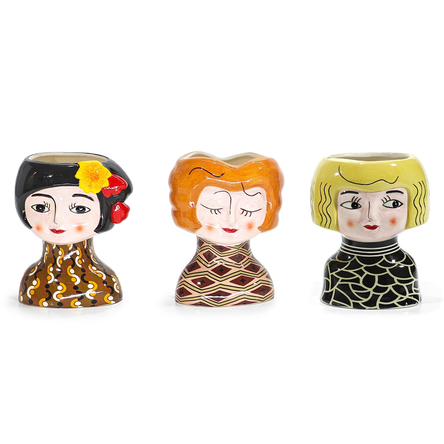 GT - Porta piante decorativo Cache-Pot Donna - h15,5x12x10 cm