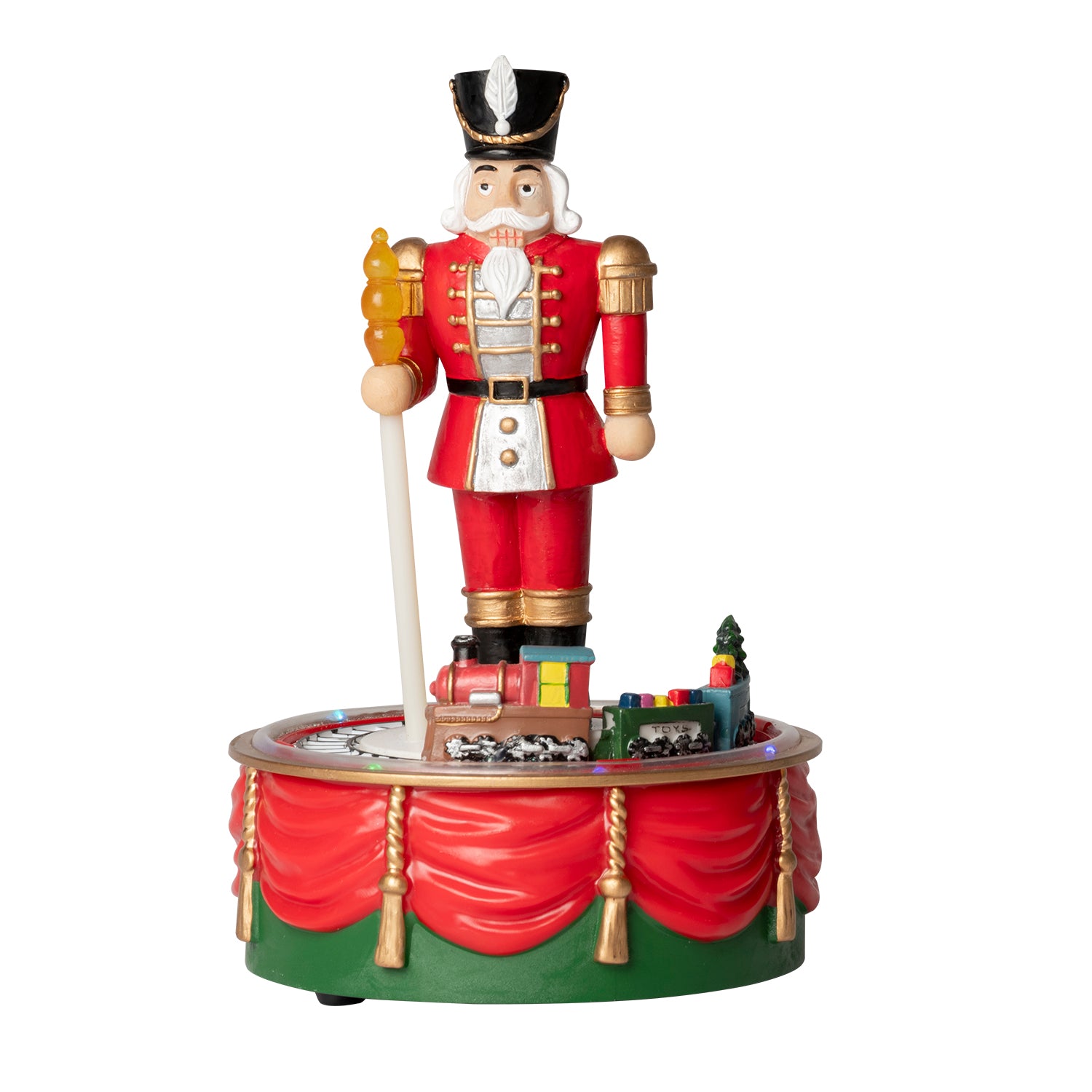 VESTIAMO CASA GRAN NATALE - Soldato Schiaccianoci con Trenino Natale in movimento - h19,5 cm diametro 13 cm