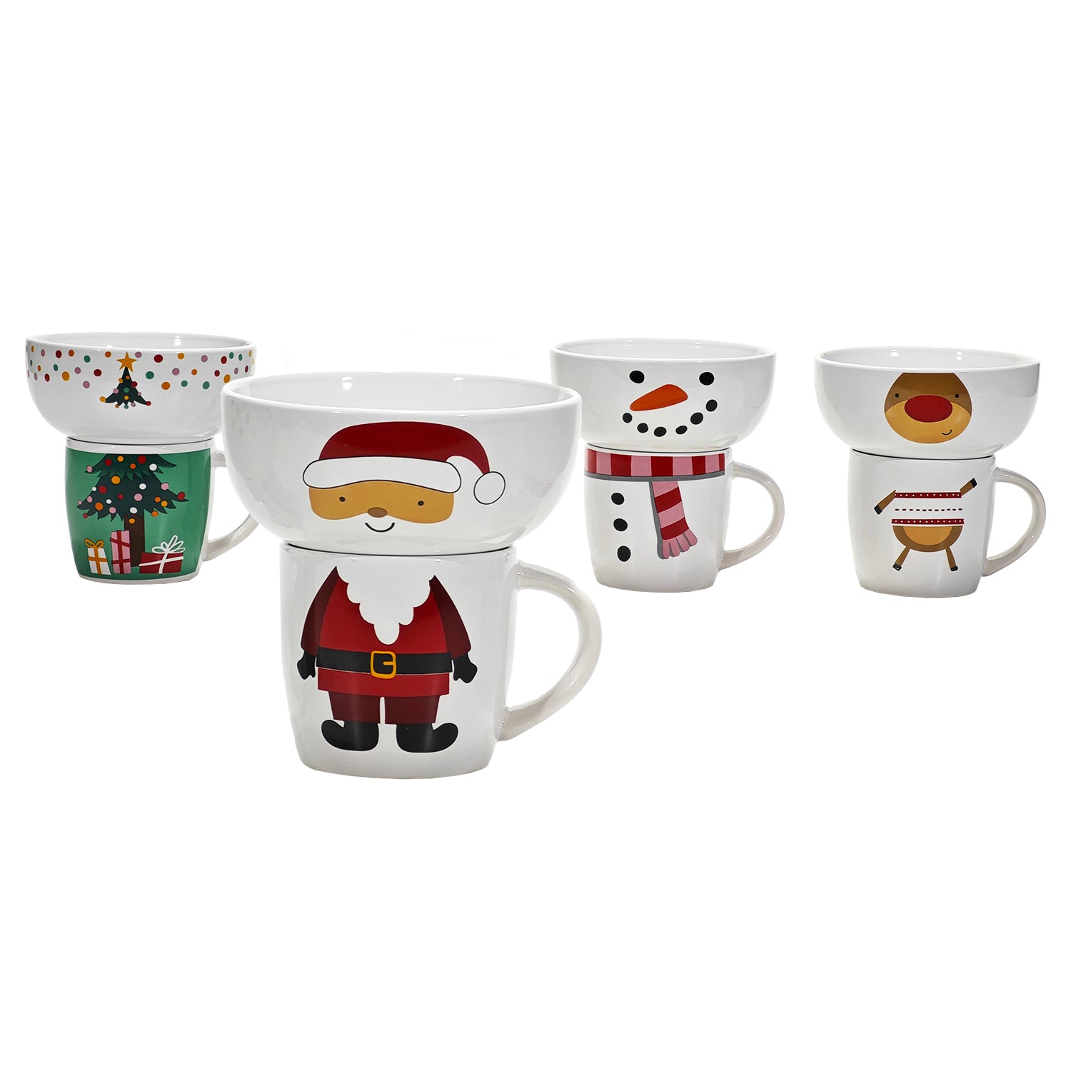 VESTIAMO CASA GRAN NATALE - Set Tazza & Ciotola Natalizia in Stoneware 2 pezzi