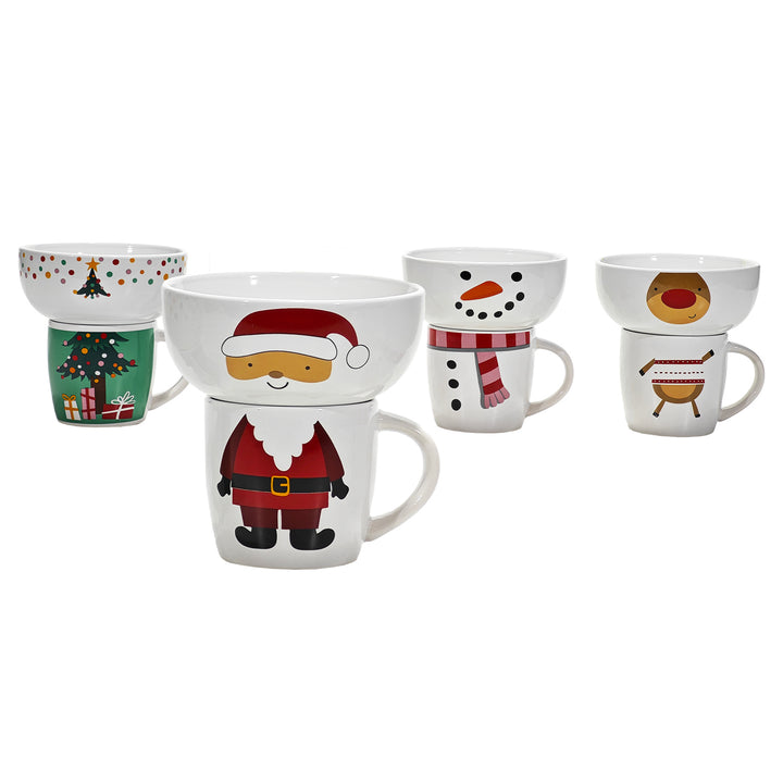 VESTIAMO CASA GRAN NATALE - Set Tazza & Ciotola Natalizia in Stoneware 2 pezzi