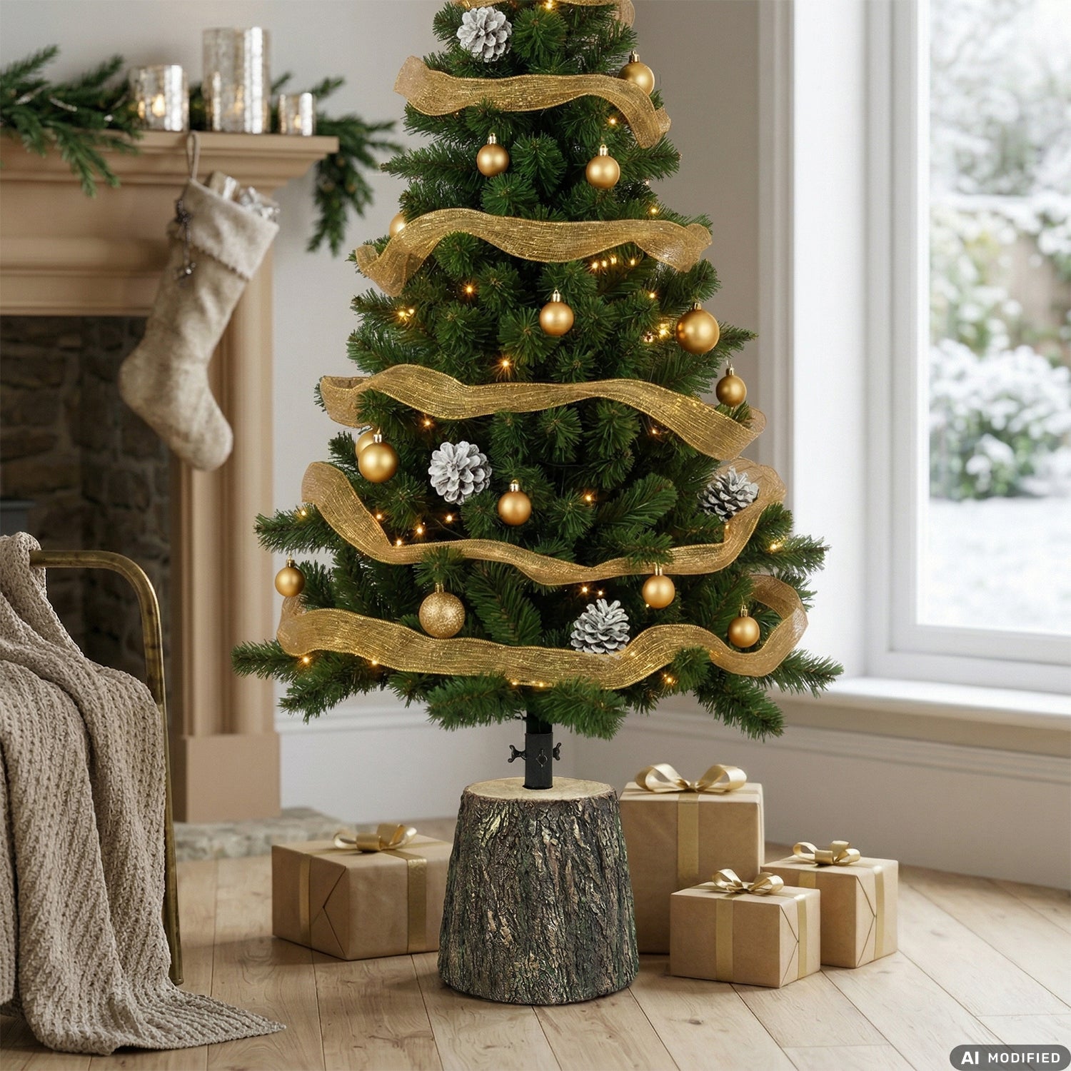 VESTIAMO CASA GRAN NATALE - Base Albero di Natale Tronco - h37 cm diametro 31 cm