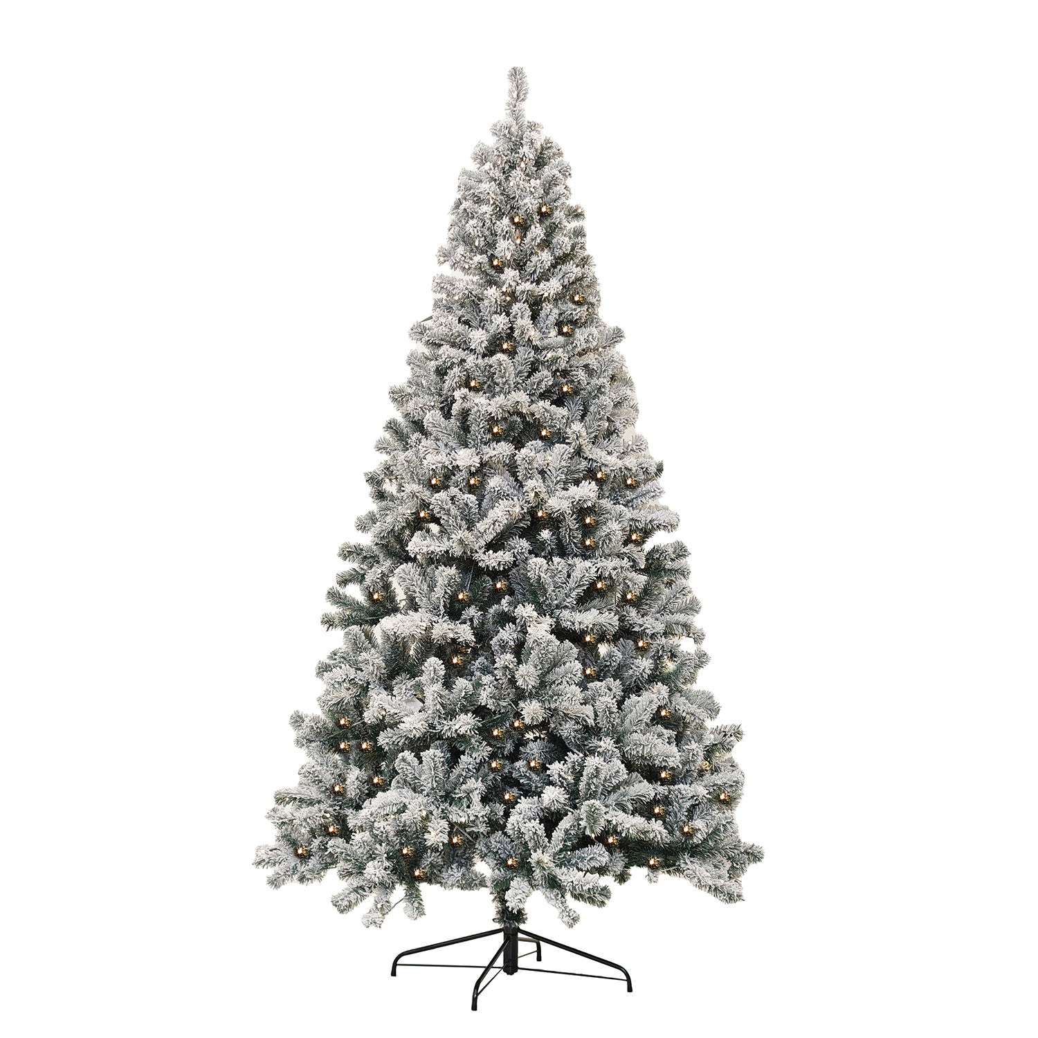 DICTROLUX - Albero di Natale Luminoso Monte Evans Innevato 350 LED Bianco Caldo - h210 cm diametro alla base 120 cm