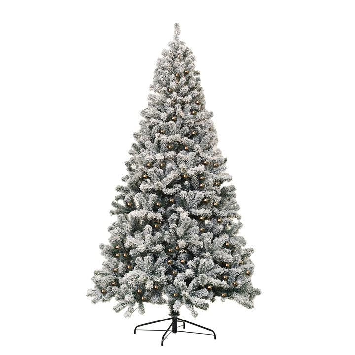 DICTROLUX - Albero di Natale Luminoso Monte Evans Innevato 350 LED Bianco Caldo - h210 cm diametro alla base 120 cm
