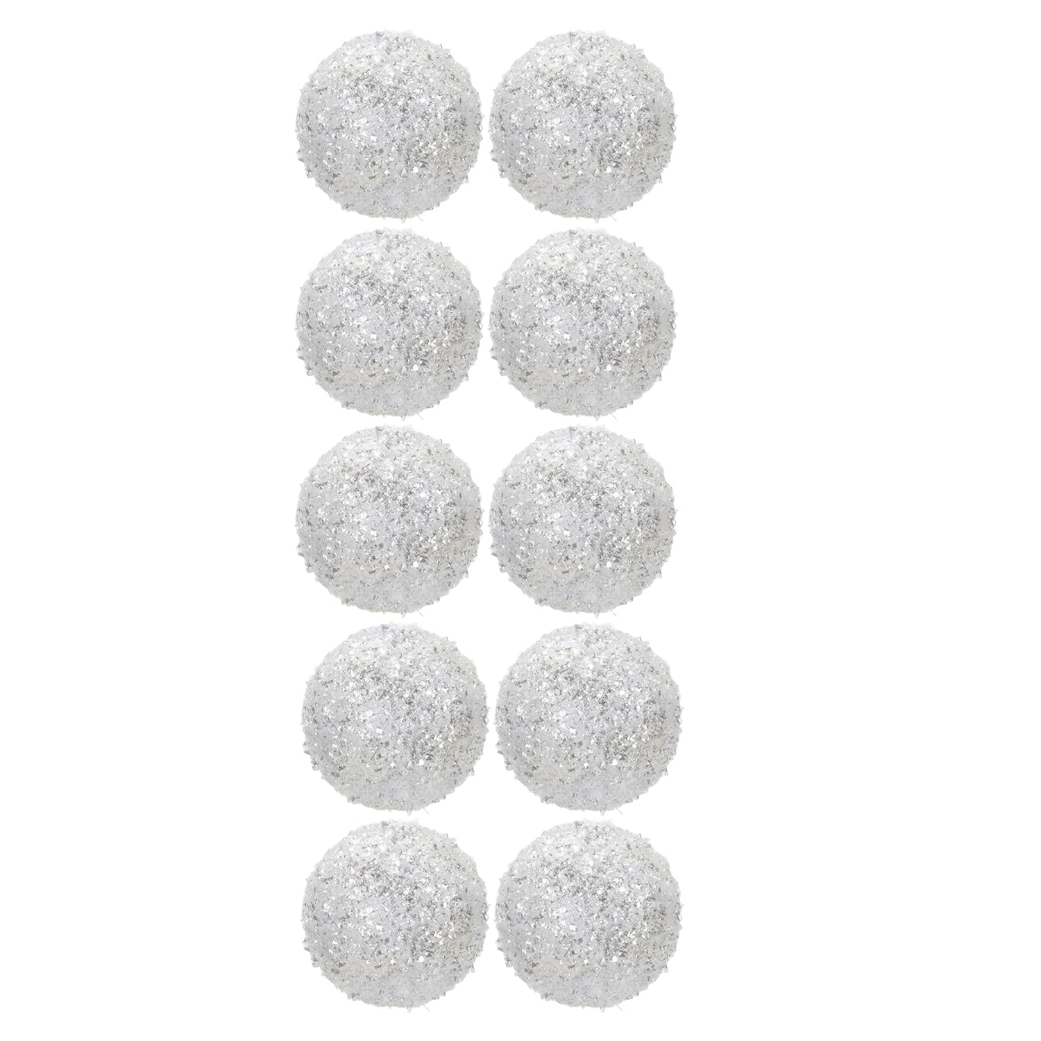 VESTIAMO CASA GRAN NATALE - Palle di Natale Bianche diametro 6 cm - set 10 pezzi